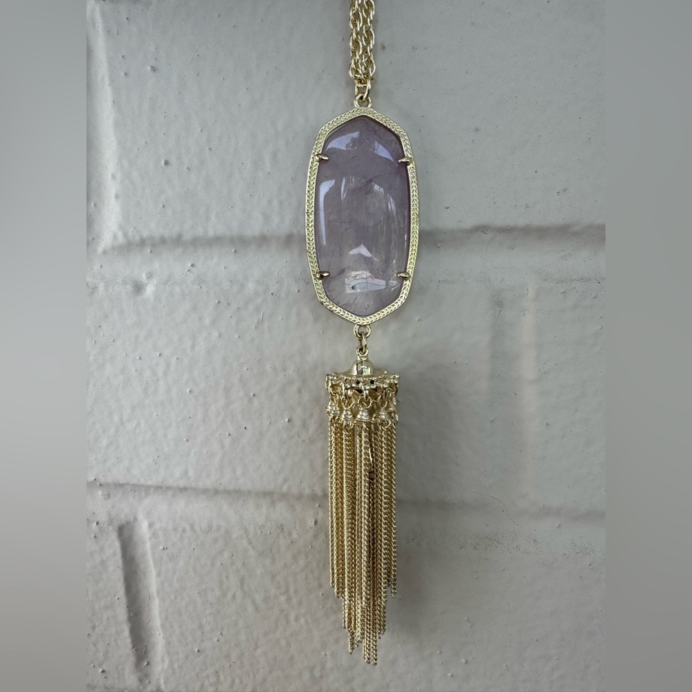 Kendra Scott Rayne Gold & Rose Quartz Necklace